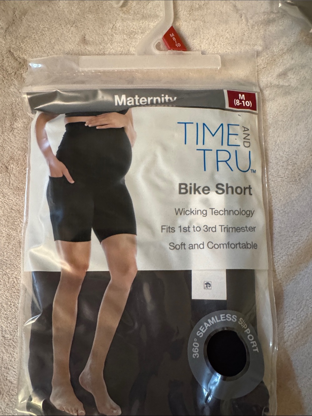 Time and Tru Black Maternity Bike Shorts